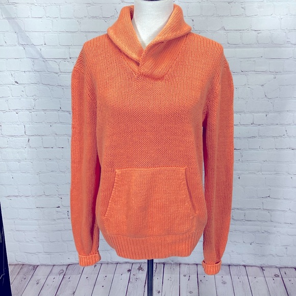 Polo Ralph Lauren Sweaters - Polo by Ralph Lauren Sweater Women’s Medium Linen Blend Orange Pullover Pocket